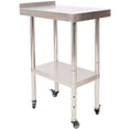 thumbnail image 1 of Stainless Steel Prep Table, 24 x 15 x 35-1/2 Inch, 440lbs Load Capacity Heavy Duty Metal Worktable with Backsplash Adjustable Undershelf & 4 Casters, Commercial Workstation for Kitchen Restaurant, 1 of 10