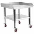 thumbnail image 1 of Stainless Steel Prep Table,24x24x24 Inches,with Backsplash, Adjustable Legs and Bottom Undershelf,Heavy-Duty Grill Stand Table for Outdoor Use Restaurants Hotels Workshops Kitchens Gardens Garages, 1 of 7