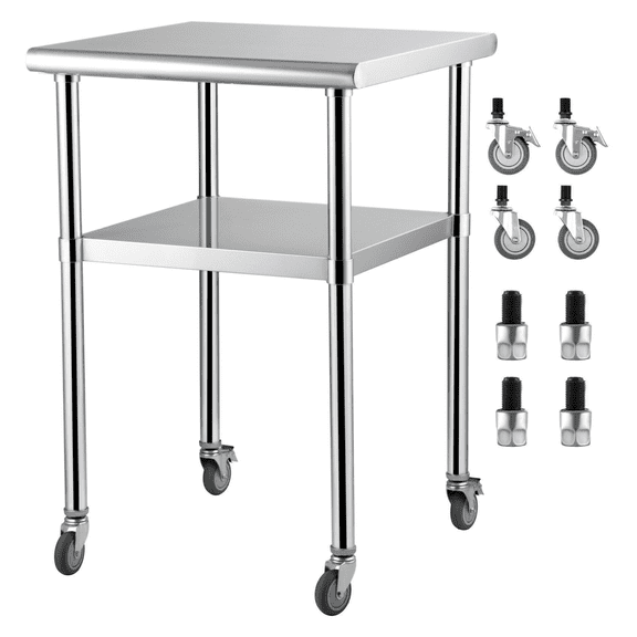 Stainless Steel Prep Table 24x24x36 Inch, 600lbs Capacity Worktable