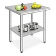 thumbnail image 1 of Stainless Steel Prep Table 30 x 24 Inch, NSF Heavy Duty Commercial Kitchen Table with Undershelf, 1 of 6