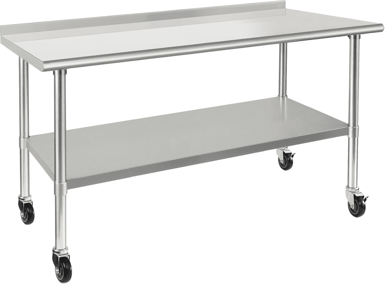 Stainless Steel Prep Table 30x60 Inches with Casters & Adjustable ...