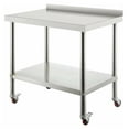 thumbnail image 1 of Stainless Steel Prep Table 36x24 Inch, 440lbs Capacity, Heavy Duty Kitchen Workstation with Backsplash, Adjustable Shelf & Casters for Restaurant Home, 1 of 7
