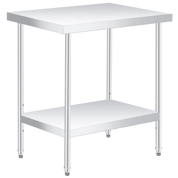 Stainless Steel Prep Table, Heavy Duty Commercial Work Table with Adjustable Undershelf for Commercial Kitchen Restaurant