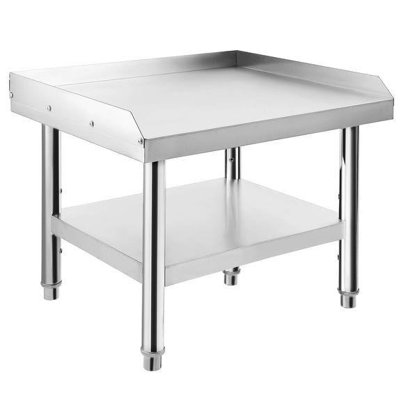 Stainless Steel Prep Table with Adjustable Shelf, Heavy Duty Commercial Kitchen Work Table with Wheels