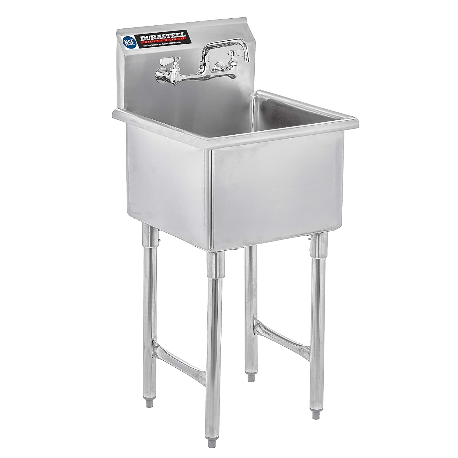 18'' x 18'' Stainless Steel Commercial Utility Sink with Faucet
