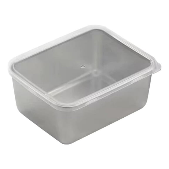 Stainless Steel Preservation Box | Heavy Gauge Rectangular Food Storage Container with Lid | Large Capacity Multi-Purpose for Kitchen, Fruit, Vegetables | Odor Resistant | 5x20x25cm | 1 Box Included