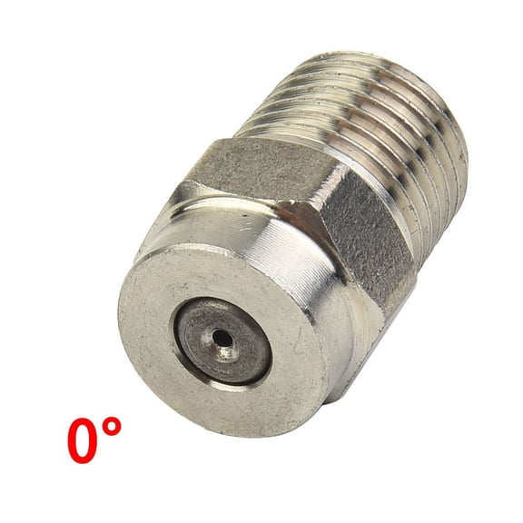 Stainless Steel Pressure Washer Nozzle Replacement With Hardened Insert, Screw Thread Spray Tip For Water Broom And Undercarriage Cleaner, 1/4 Inch Male NPT(0°)