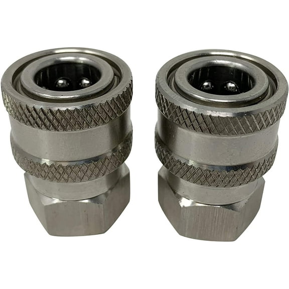 Stainless Steel Pressure Washer Quick Connect Fittings | Set of 2 | Female