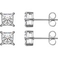 thumbnail image 1 of Stainless Steel Princess Cut Style Cubic Zircon Classic Stud Earrings, 1 of 4