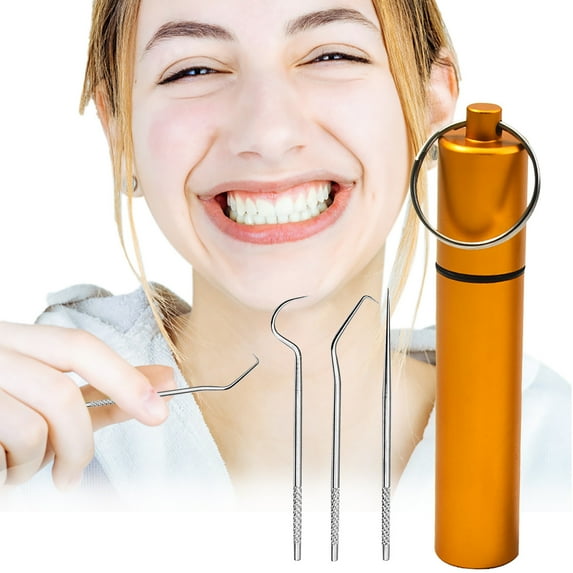 Stainless Steel Probe Tool Kit with 3 Piece Scraper Tweezers for Teeth Cleaning Care 3PCS