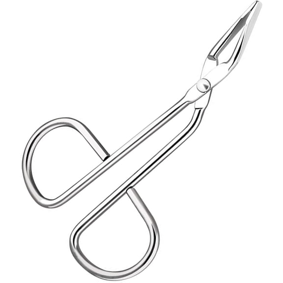 Stainless Steel Professional Scissors Tweezers, Slant Flat Tip Scissor Tweezer Remover Flat Tip Tweezers Slant Tip Tweezer for Women and Men (Silver)