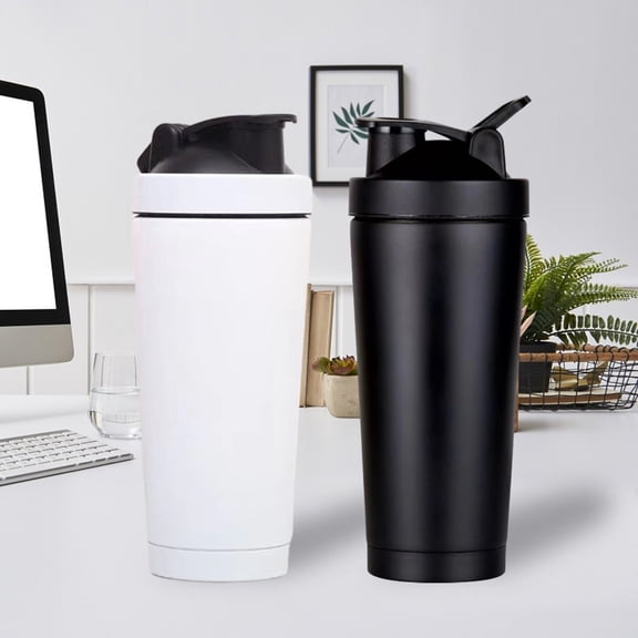 Stainless Steel Protein Shaker Bottle with Whisk Ball, 500ml Vacuum Insulated Leak-Proof Mixer Cup for Protein Shakes, Smoothies and Supplements