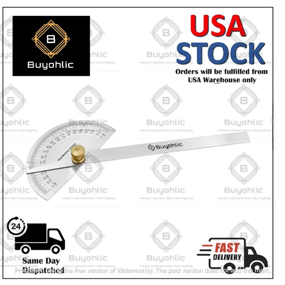 Stainless Steel Protractor 0-180 Degrees Machine Tools (Degree Protractor) Usa