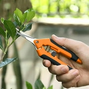 Stainless Steel Pruning Scissors Gardening Shears with Safety Lock & Spring Assist 6.57" Fruit & Vegetable Trimming Tool Green,Orange,Light Green Ergonomic Hle for Easy Cutting