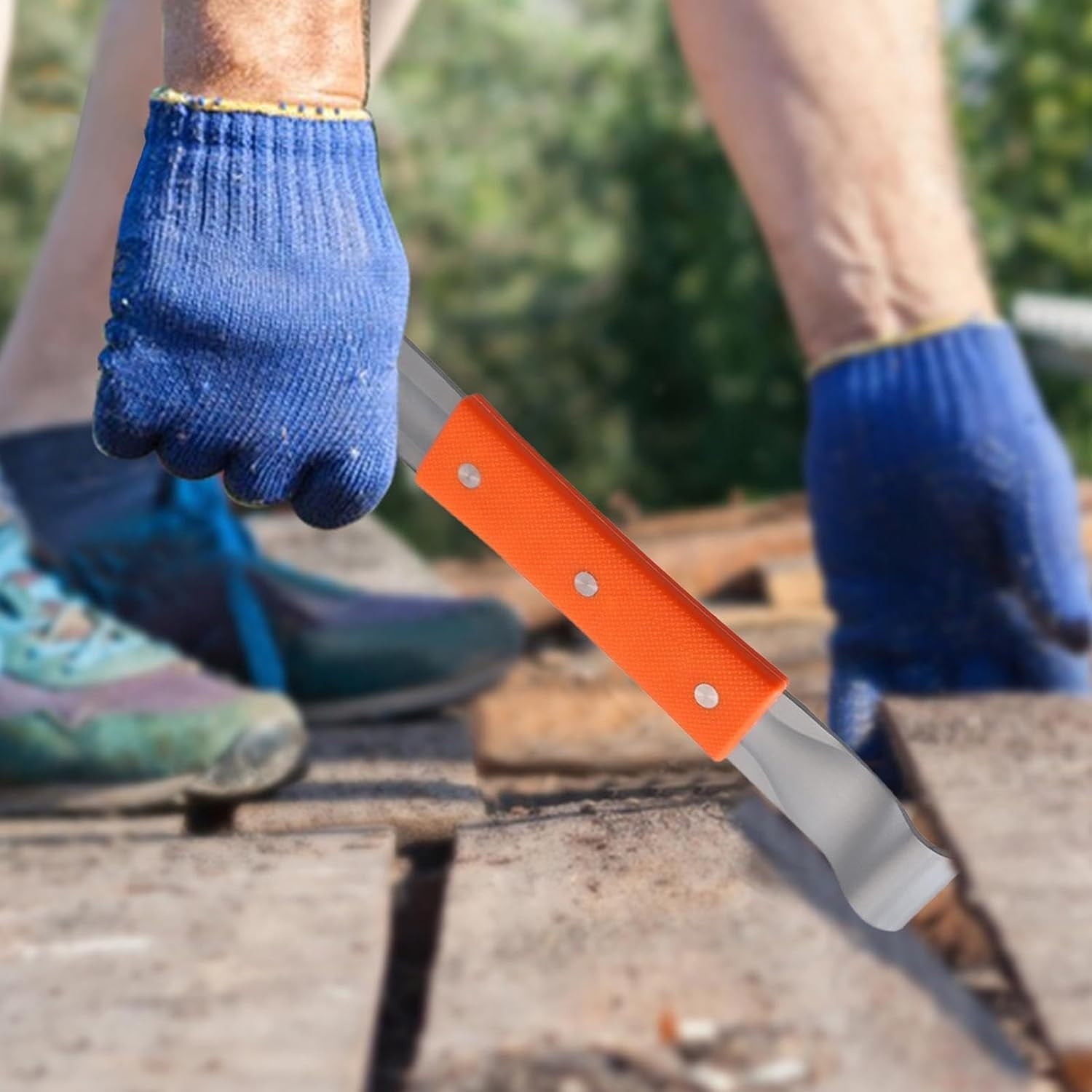 Stainless Steel Pry Bar Rubber Handle NonSlip Nailer Woodworking Decoration Pry Bar