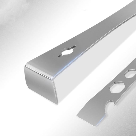 Stainless Steel Pry Bar Scraper Set - Flat Pry Bar and Mini Crowbar with Socket Wrench, Bottle Opener, Molding, Nail Puller, Scraper and Baseboard Removal Tool