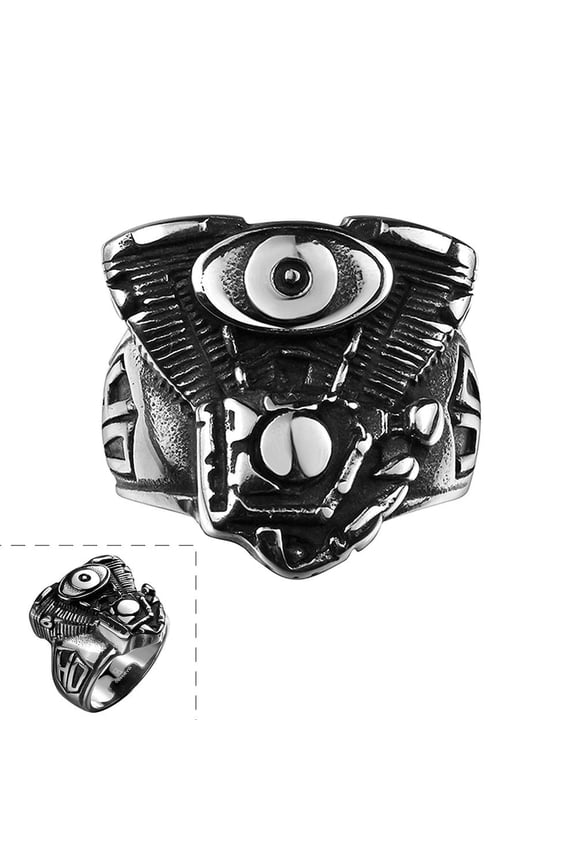 Stainless Steel Punk Antique Gothic Biker Tribal Ring Black Men'S Unisex B199