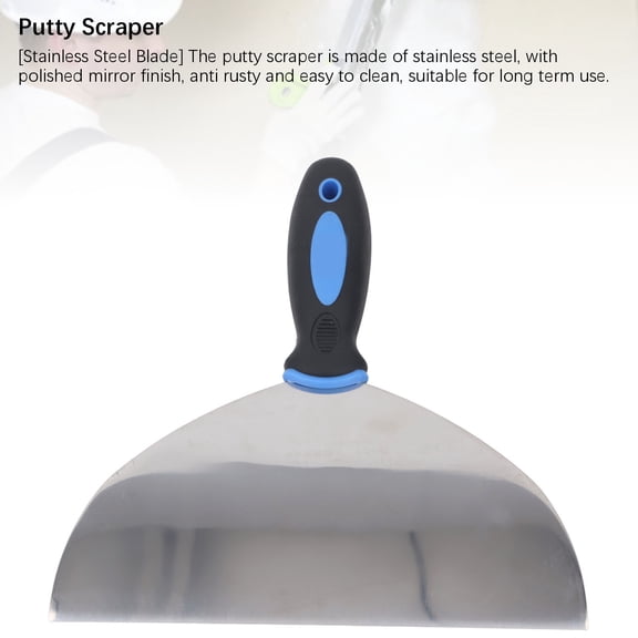 Stainless Steel Putty Knife with Hanging Hole - Durable Scraper for Drywall Repair, Paint & Wallpaper Removal, Comfortable PP/TPR Handle