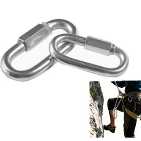 Stainless Steel Quick Links 2 Pcs Heavy Duty Screw Chain Connectors & D-Shape Twist Carabiner Clips for Backpack, Swing(RL)