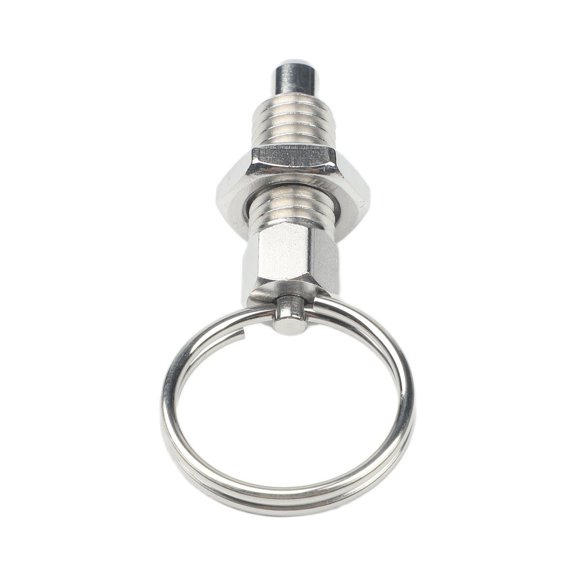 Quick Release Spring Lock Pin Stainless Steel with Pull Ring for Gym Machines, heavy-duty Safety Pin 6/8/10/12/16mm, Multi-Purpose Fastener for Hardware and Furniture Silver