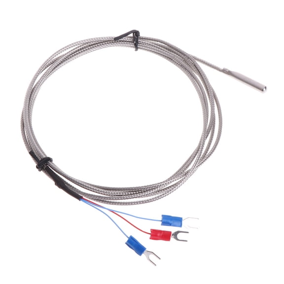 Stainless Steel RTD PT100 Temperature Thermocouple with 2m 3 Cable Wires for Temperature Controller