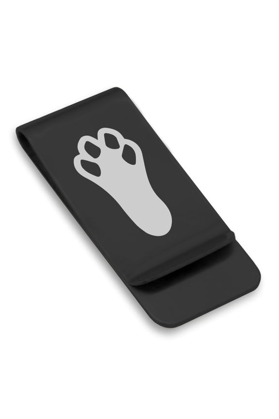 Stainless Steel Rabbit’s Foot Good Luck Charm Classic Slim Money Clip Credit Card Holder