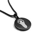 thumbnail image 1 of Stainless Steel Rabbit’s Foot Good Luck Charm Round Medallion Pendant Necklace, 1 of 3