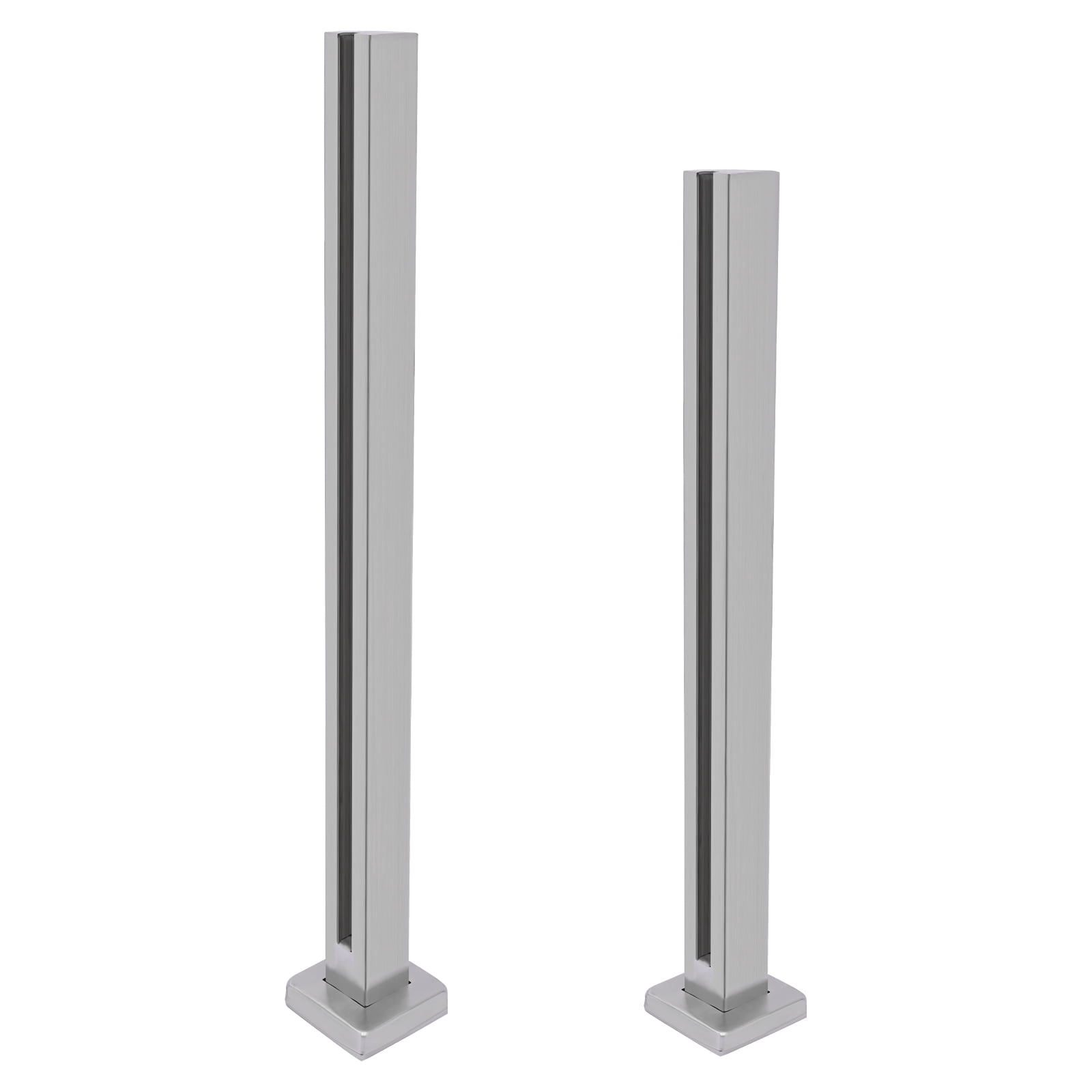 Stainless Steel Railing with Glass Panel, 35.8-Inch High Post, Strong 220 lbs Load-Bearing Capacity, Rust-Proof, Easy to Clean for Residential and Commercial Use