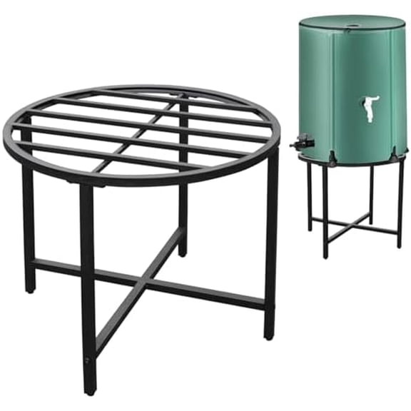 Stainless Steel Rain Barrel Stand, Rain Water Collection Barrel Stand, Heavy Duty Water Collection Base for 45/50/55 Gallon Plastic Rain Barrel$$Garden & Patio