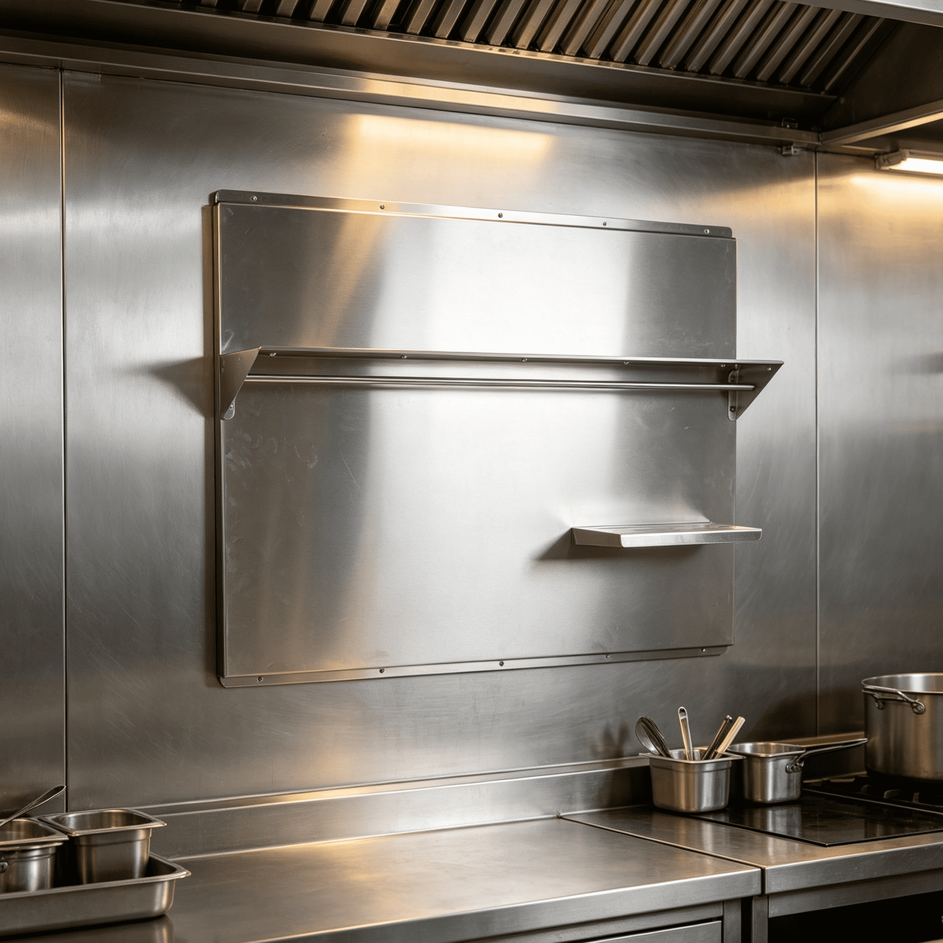 Stainless Steel Range Hood Backsplash with Storage Shelf and Hanging ...
