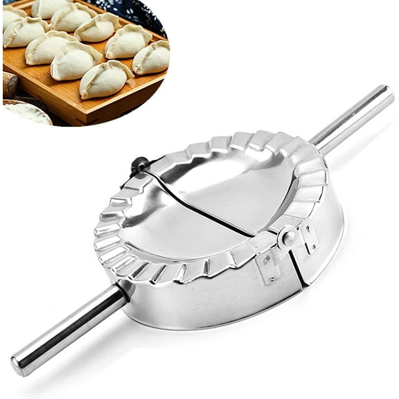 Stainless Steel Ravioli Mold Pierogi Dumpling Maker,X-Large 5" Goya Empanada Press Mold, Ravioli Mould Crimper,Wrapper Dough Cutter-for Pie Ravioli Chinese Dumpling Pastry,With long handle