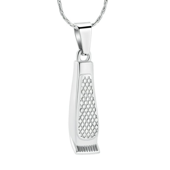 Stainless Steel Razor Urn Pendant Necklace for Cremation Ashes of Loved One Memorial Jewelry