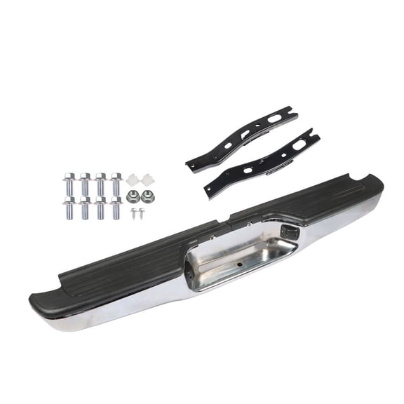 Stainless Steel Rear Step Bumper Face Bar Chrome Finish Fit for 1995-2004 Toyota Tacoma