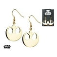 thumbnail image 1 of Stainless Steel Rebel Alliance Gold IP Dangle Hook Earrings, 1 of 4