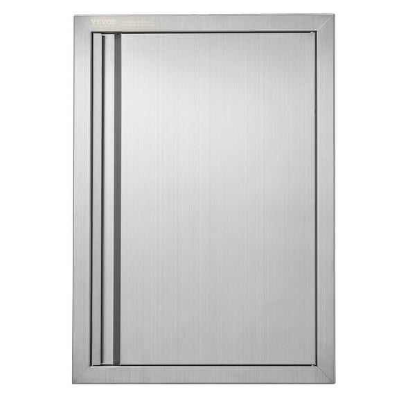 Stainless Steel Recessed BBQ Grill Access Door 17x24 Inches Wall Mounted Vertical Outdoor Kitchen Door Concealed Handle