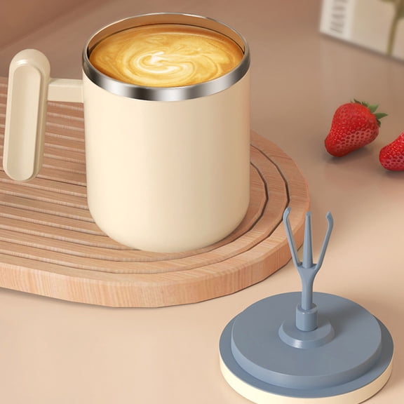 Stainless Steel Rechargeable Coffee Mixing Cup, Automatic Soy Milk Mixing, USB Rechargeable, Portable 400ml Capacity, High-Performance Motor for Smooth Blending
