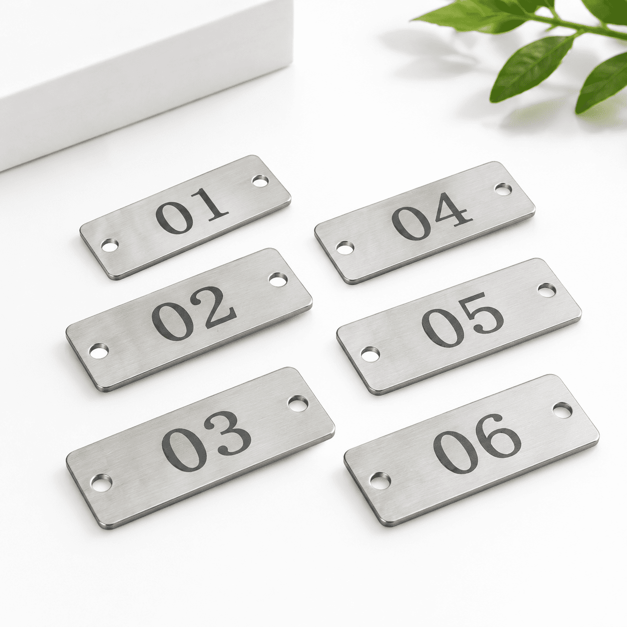Stainless Steel Rectangle Numbered Tags, 1-50, 1.57 x 0.78 Inch ...