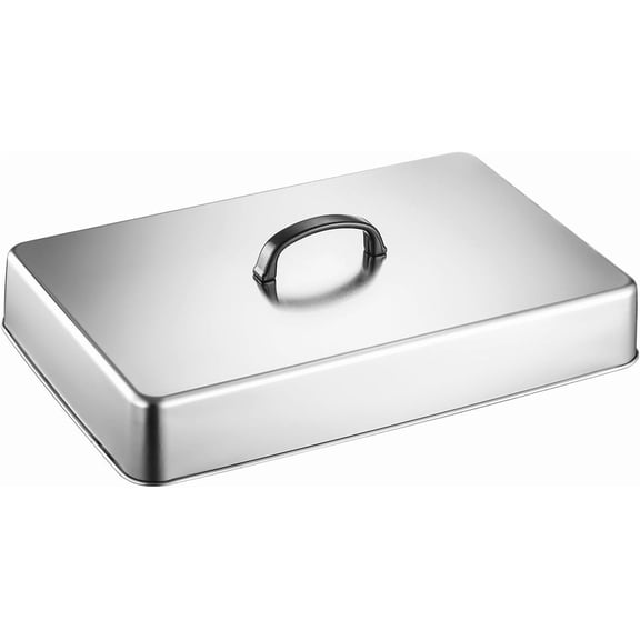 Stainless Steel Rectangular Steaming Lid, 43.5x28.2x6.6cm