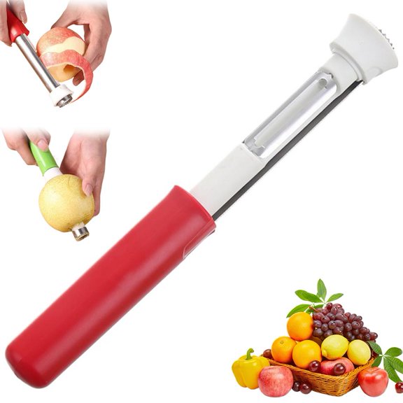 Stainless Steel Red Bell Pepper Seed Corer, 2 in 1 Apple Corer and Peeler Tool, Multi-Purpose Apple Corers for Home Kitchen, Vegetable Fruit Kitchen Gadget for Bell Peppers, Apples, Pears