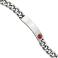 thumbnail image 1 of Stainless Steel Red Enamel Medical Bracelet - 9.5 Inch, 1 of 2