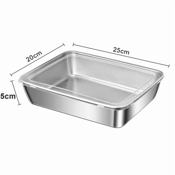 Stainless Steel Refrigerator Meat Storage Box Food Storage Containers with Lid Refrigerator Organizer Container Kitchen Storage
