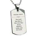 thumbnail image 1 of Tioneer Stainless Steel Rejoice and Be Glad Psalm 118:24 Dog Tag Pendant Necklace, 1 of 1
