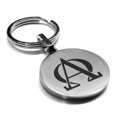 thumbnail image 1 of Stainless Steel Religious Alpha and Omega Round Medallion Keychain Circle Ring, 1 of 2