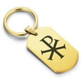 thumbnail image 1 of Stainless Steel Religious Chi Rho Dog Tag Keychain Circle Ring, 1 of 2