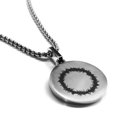 thumbnail image 1 of Stainless Steel Religious Crown of Thorns Round Medallion Pendant Necklace, 1 of 3