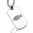 thumbnail image 1 of Stainless Steel Religious Ichthus Fish Dog Tag Pendant Necklace, 1 of 3