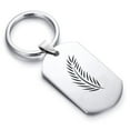 thumbnail image 1 of Stainless Steel Religious Palm Branch Dog Tag Keychain Circle Ring, 1 of 2