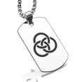 thumbnail image 1 of Stainless Steel Religious Trinity Borromean Rings Dog Tag Pendant Necklace, 1 of 3
