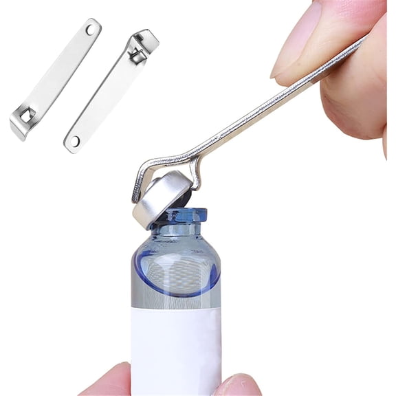 Stainless Steel Remover For Oral Liquid Pharmacy, Vial Decapper With Nail Friendly Mini Bottle Opener