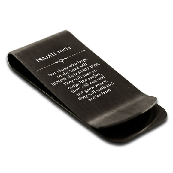 Tioneer Stainless Steel Renewal Isaiah 40:31 Money Clip Holder
